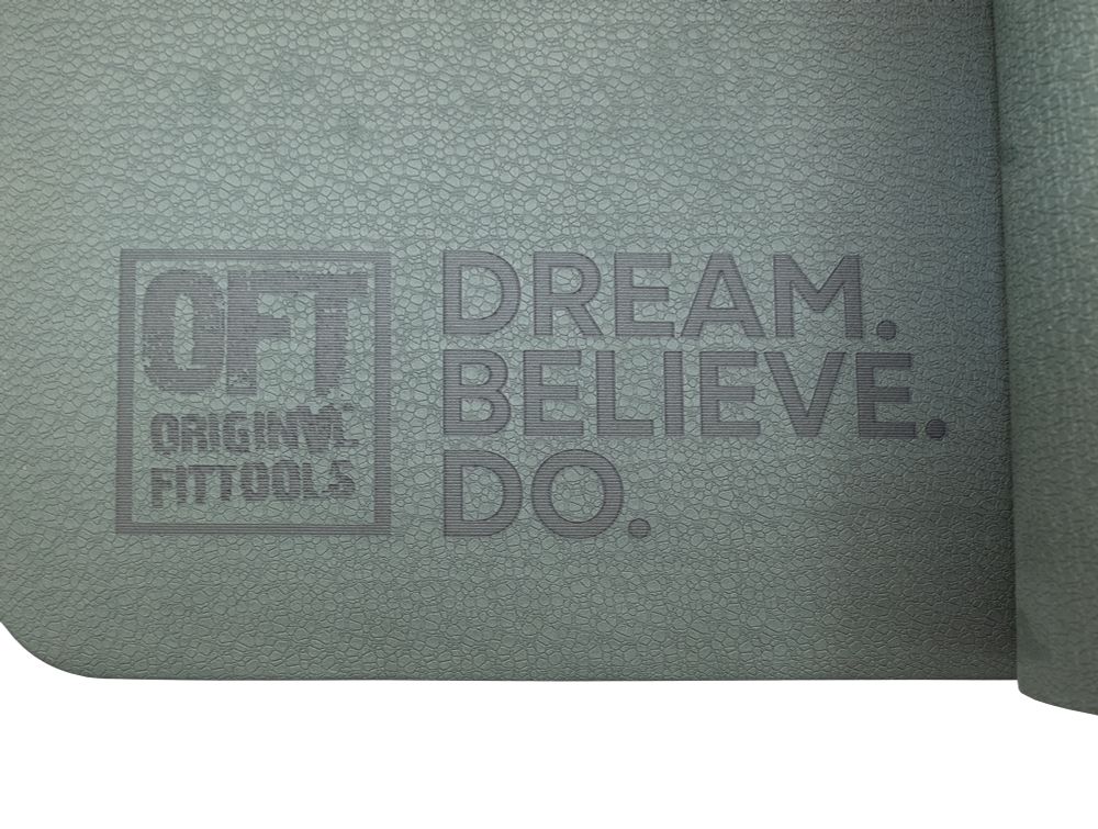 Коврик для йоги и фитнеса 185 х 80 см толщина 8 мм TPE темно-зеленый