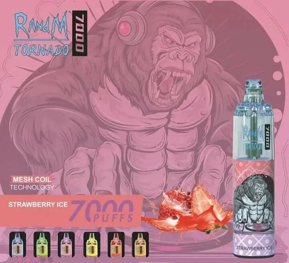 RandM Tornado 7000 - Strawberry Ice (5% nic)