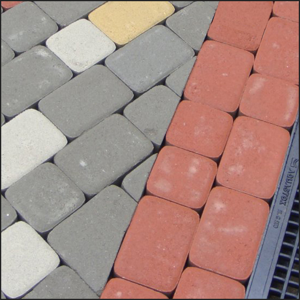 Тротуарная плитка КЛАССИКО гладкий Красный, комплект из 2 видов плит А.1.КО.4