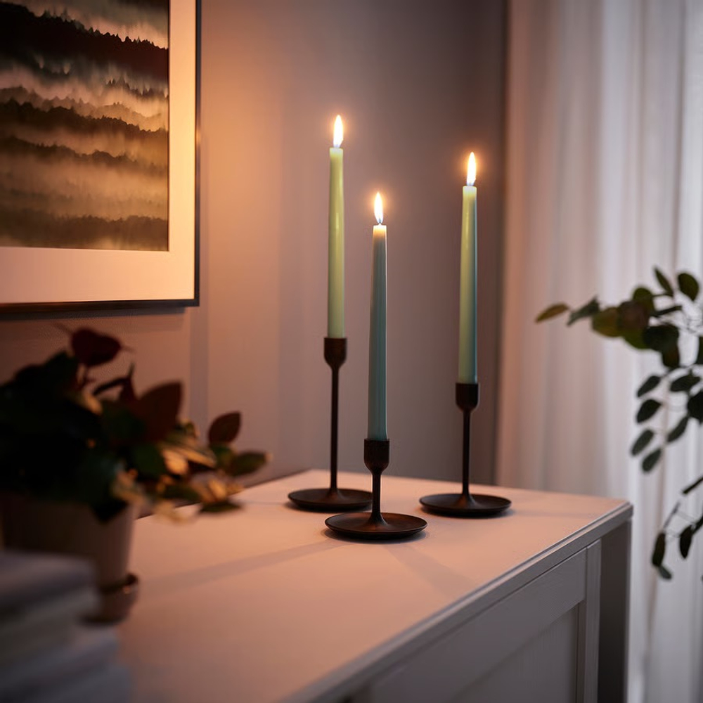 КЛОКХЕТ KLOKHET Набор свечей 25 см 6 шт, зеленые