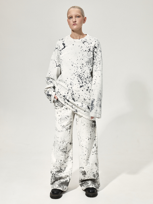 Толстовка с окрашиванием "Березка". Экрю