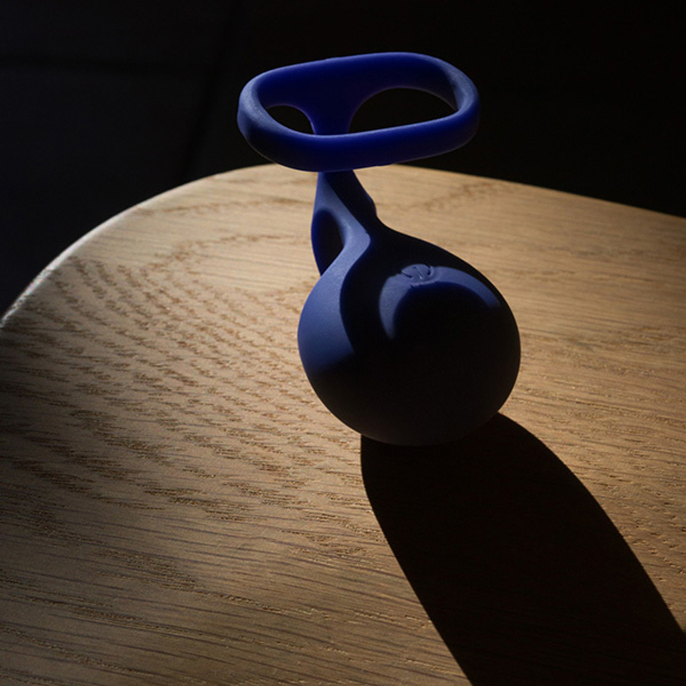 Синий аккумуляторный вибростимулятор на пальцы Sose Lunar LU00107