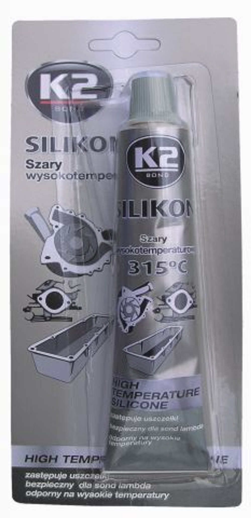 Высокотемпературный гермет серый 85гр K2 Sil 350С-Grey(B250)