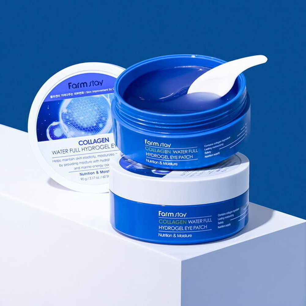 Гидрогелевые патчи c коллагеном для кожи глаз FarmStay Collagen Water Full Hydrogel Eye Patch, 60шт