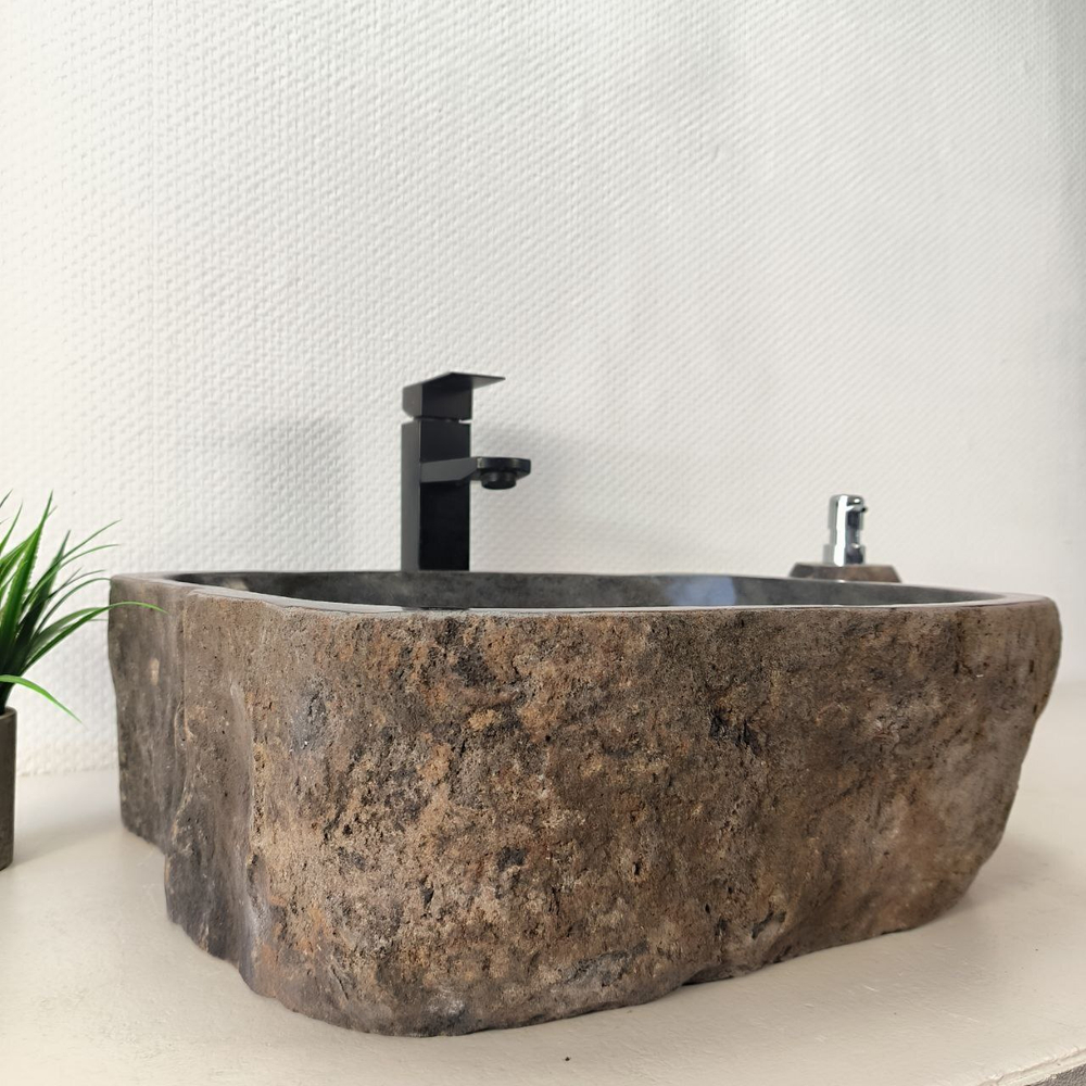 Раковина из речного камня RS-66089 46х43х15 из натурального камня