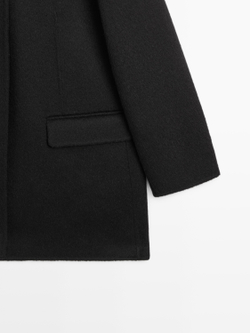 Massimo Dutti Пальто из смесовой шерсти, черный