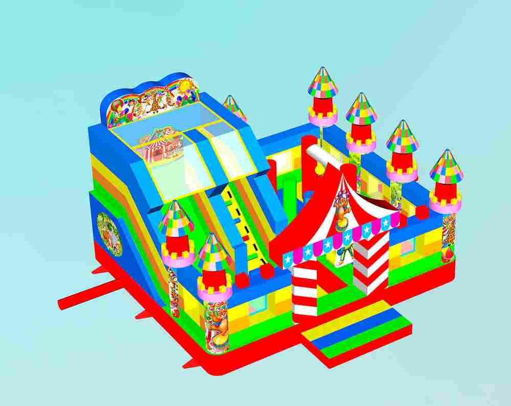 Коммерческий надувной батут «Циркачи» мульти, размер 6*5*4 м