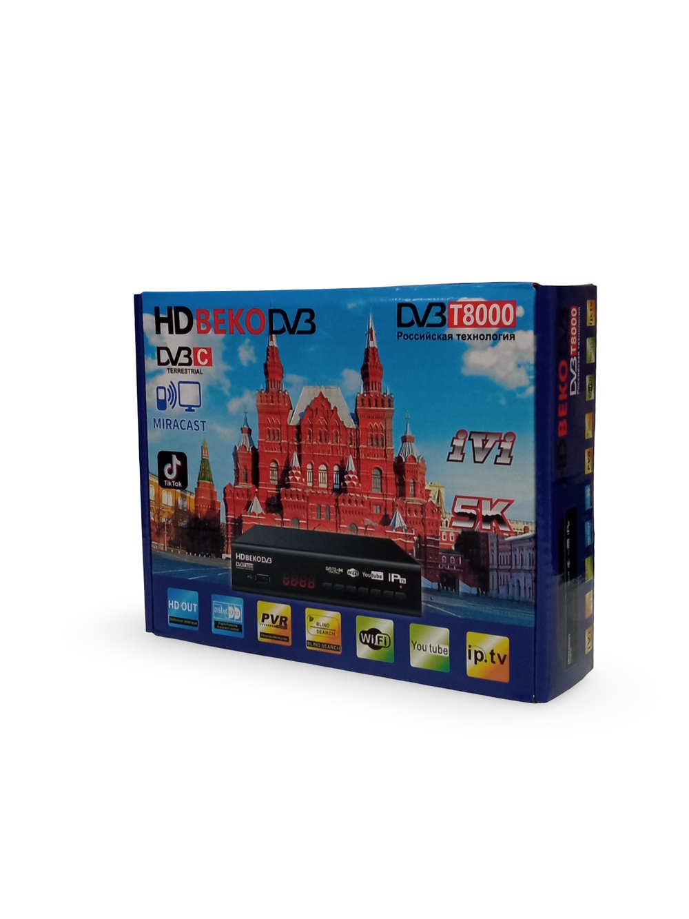 Цифровая телевизионная приставка DVB-T2/C Wi-Fi Miracast T8000 HDBEKODVB