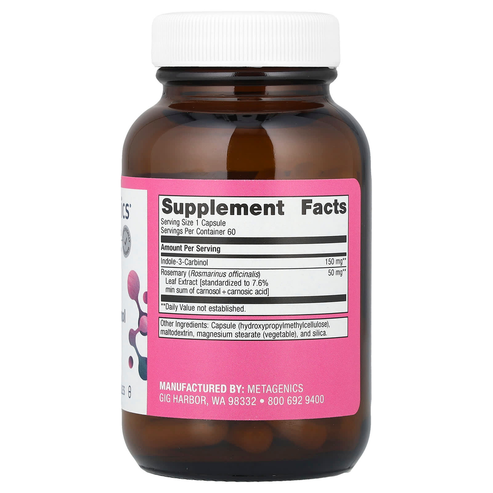Metagenics, индол-3-карбинол, женское здоровье, 60 капсул