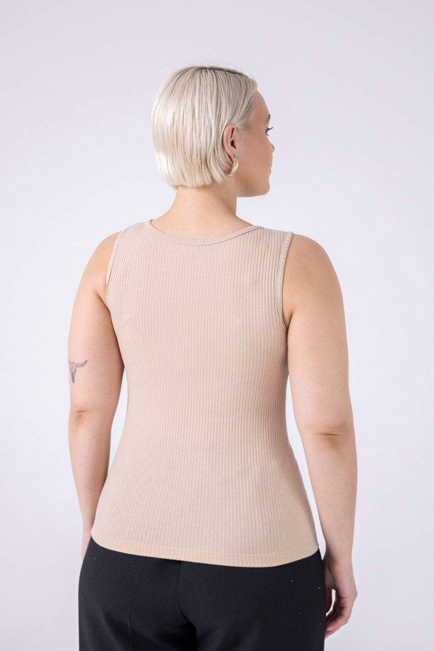 Майка трикотажная, бежевый