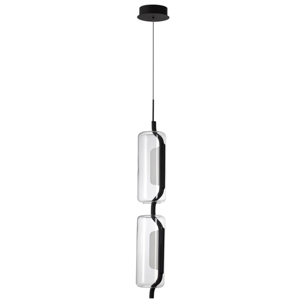 5003/20L L-VISION ODL23 391 черный матовый/прозрачный/стекло Подвес LED 20W 3000K KAVIA
