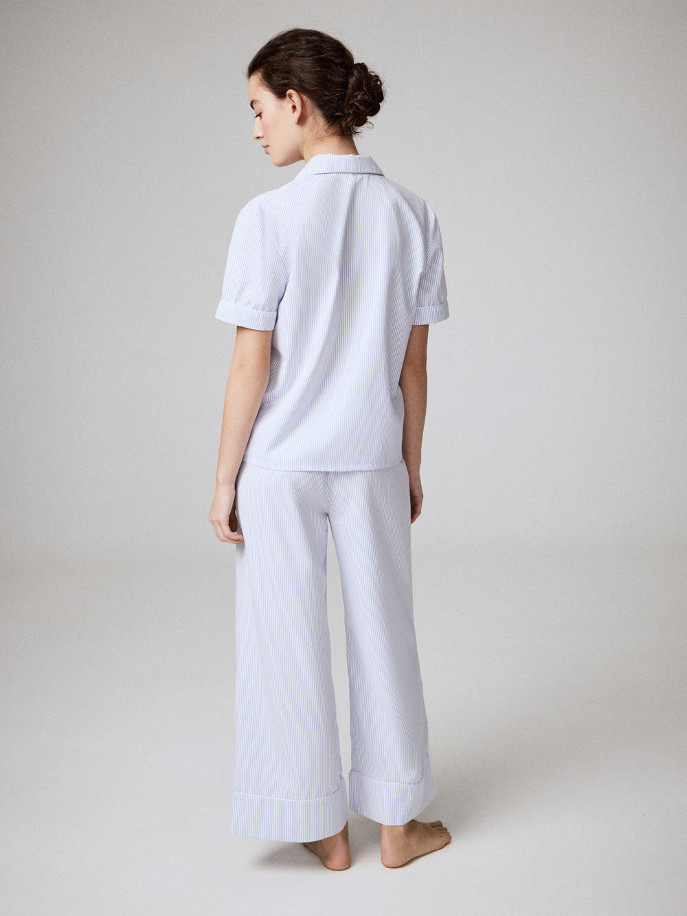 Пижама Голубой принт (рубашка с коротким рукавом + брюки)