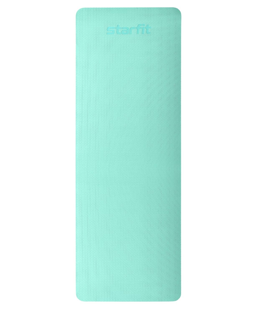 Коврик для йоги и фитнеса FM-201, TPE, 183x61x0,4 см, мятный/синий