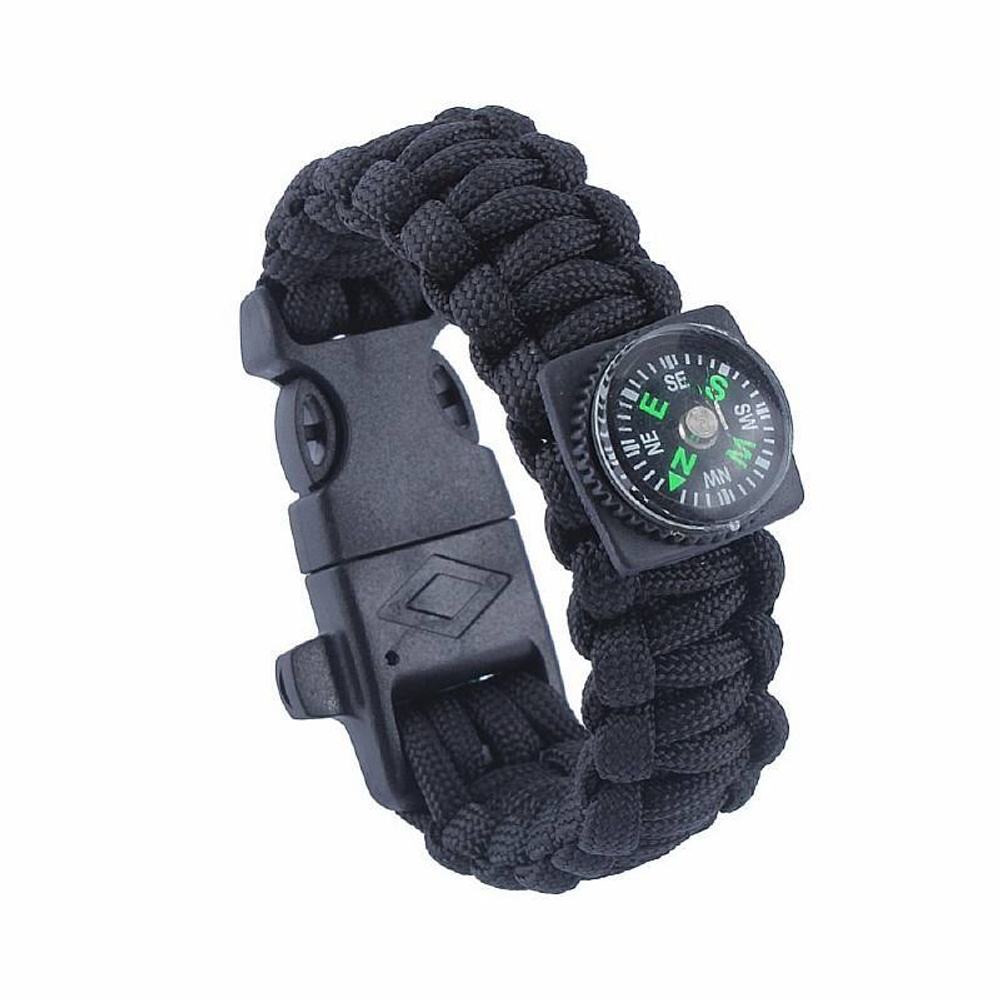 Браслет из паракорда с огниво, компасом и свистком