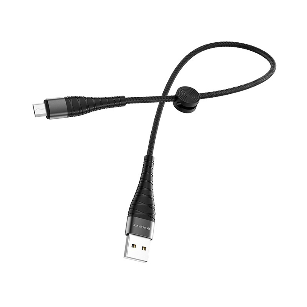 Кабель Borofone BX32 USB-microUSB 2.4A 0.25м Nylon Black