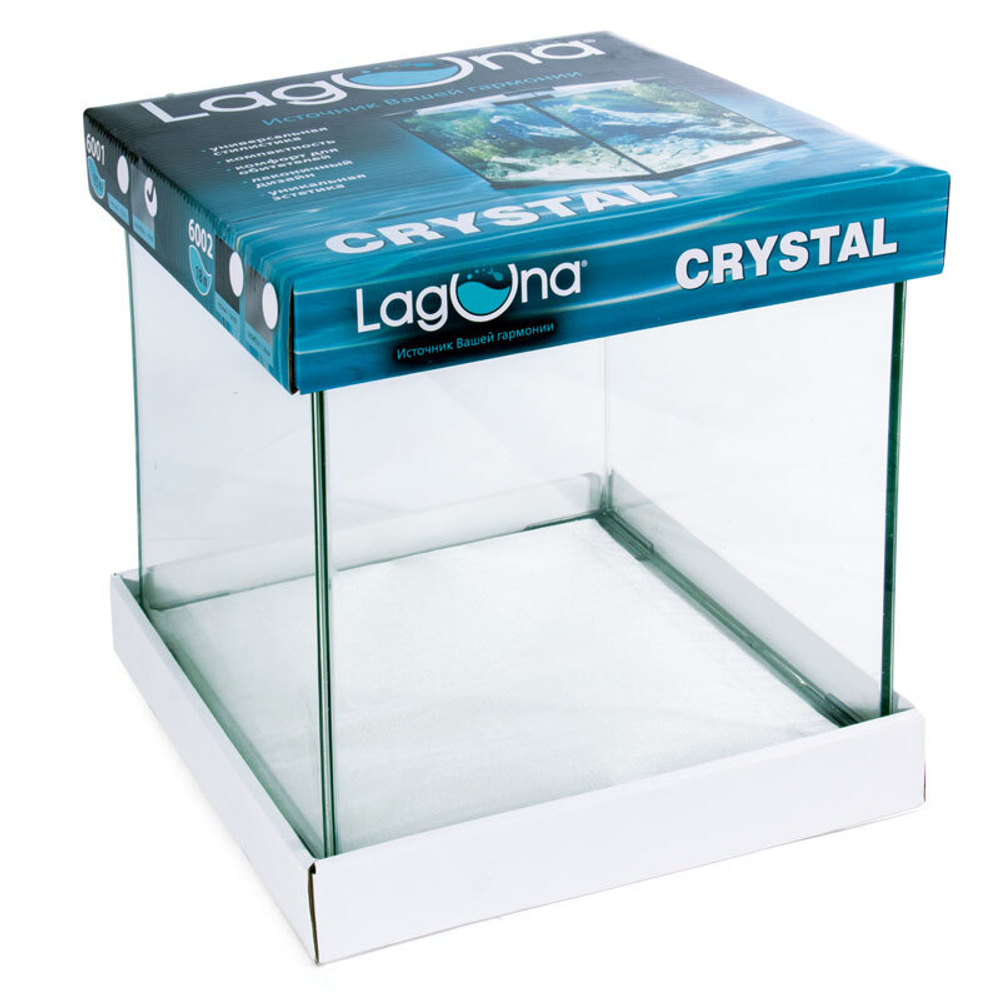 Аквариум Crystal, серебристый, 15л, 250*250*250мм, Laguna