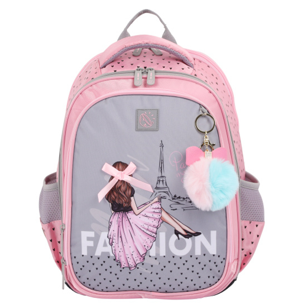 Ранец, спинка эргономичная, 2 отделения, 38*27*16 см, COMFORT Light, Paris Fashion, КОКОС, 232344