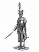 Оловянный солдатик Обер офицер Лейб гвардии гусарского полка в накидке барс 1809-1810 год