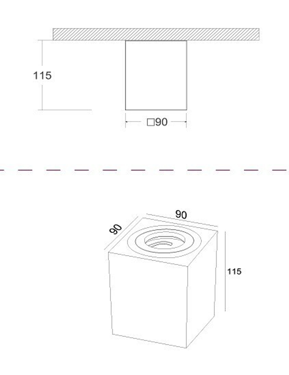 Накладной светильник Maytoni Technical C017CL-01W