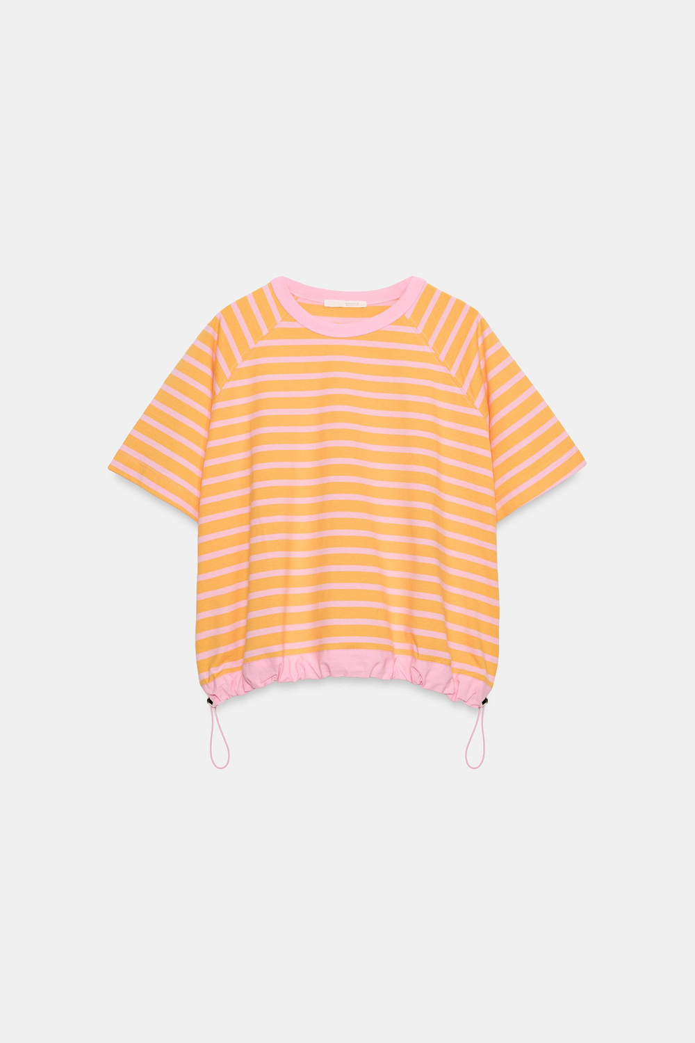 ZARA ФУТБОЛКА В ПОЛОСКУ СО СТОППЕРАМИ, ОРАНЖЕВЫЙ