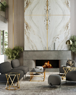 Журнальный стол 55*55 ИНСИГНИЯ золото стекло smoke