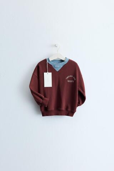 ZARA TIMELESS — ТОЛСТОВКА С ВЫШИВКОЙ, ГРАНАТОВЫЙ