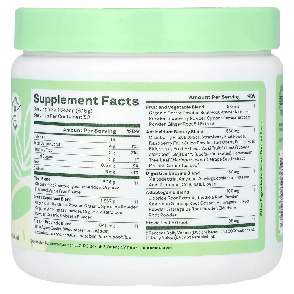 Bloom, Greens & Superfoods, кокос, 184,5 г (6,51 унции)