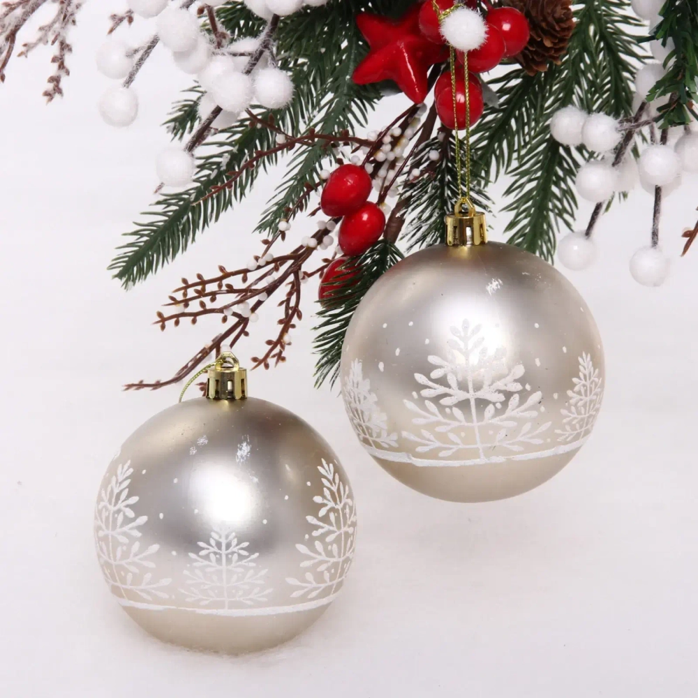 Набор украшений SHINE «Snow Forest» 8 см (2 шт.), light champagne