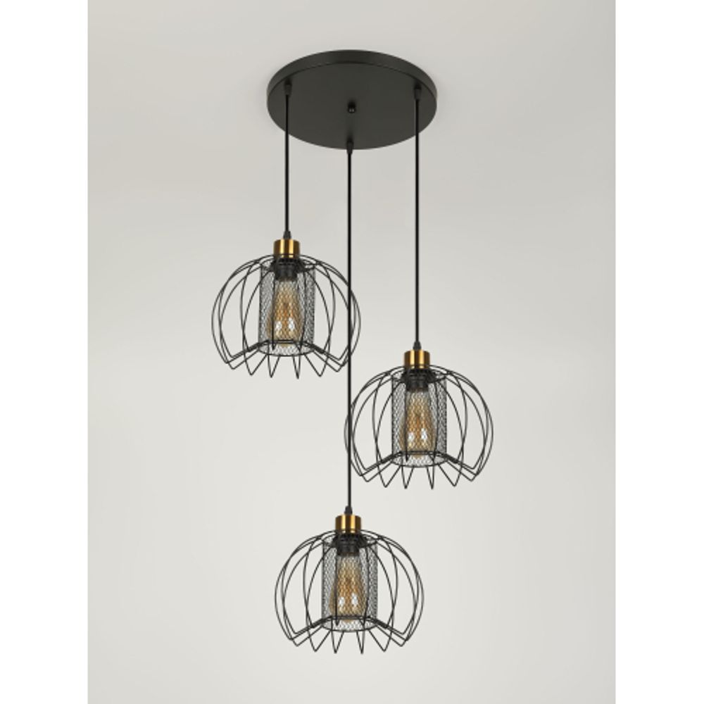 Светильник подвесной (подвес) Rivoli Adelaida 5108-203 3хЕ27 60 Вт лофт-кантри | Rivoli