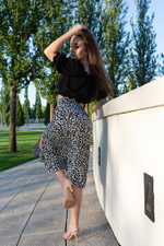 Юбка черный леопард недорого