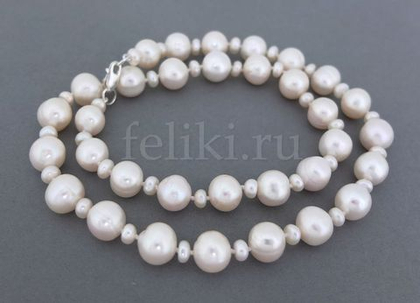 Бусы из крупного белого жемчуга