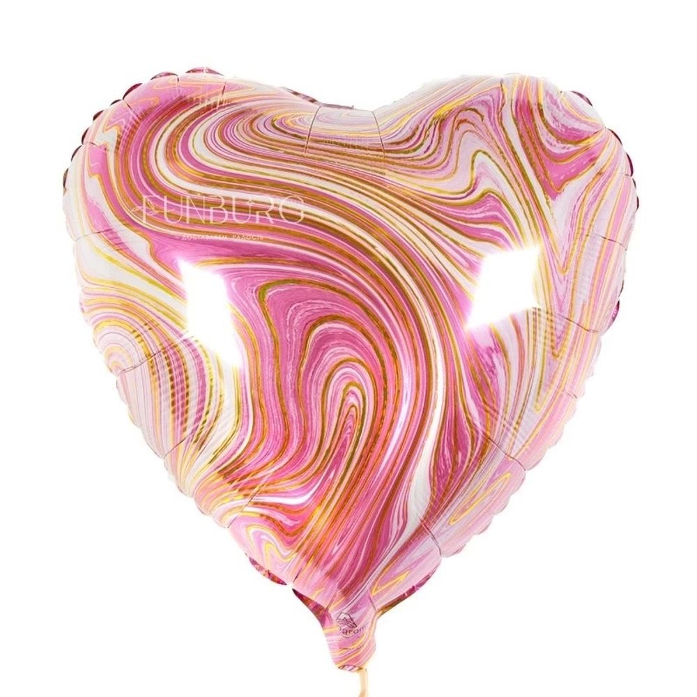 Сердце мраморное розовое 46 см