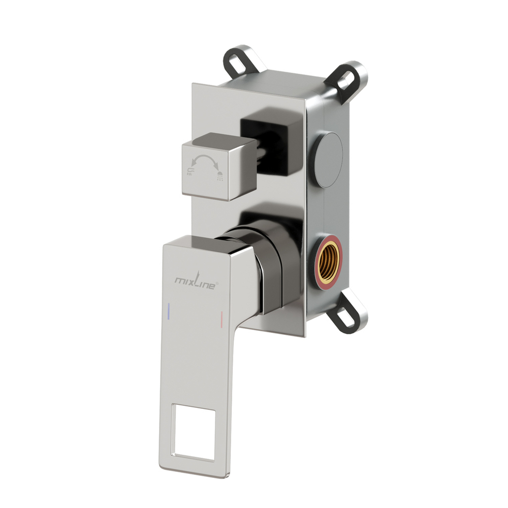 Душевая система 35к MIXLINE ML42-083 "Pure" лейка "Тропический душ" встраиваемая  ХРОМ
