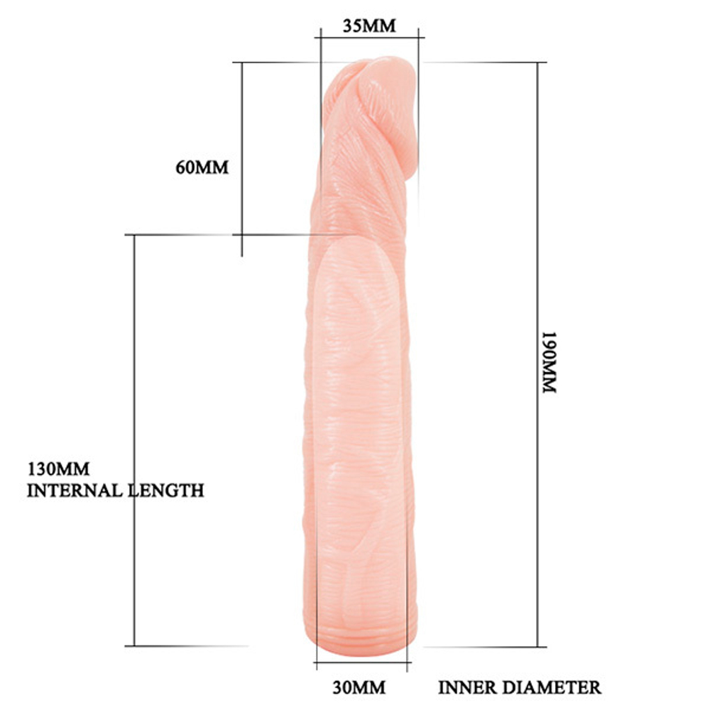 Удлиняющая насадка на пенис 19см Baile Deep Love BI-026206