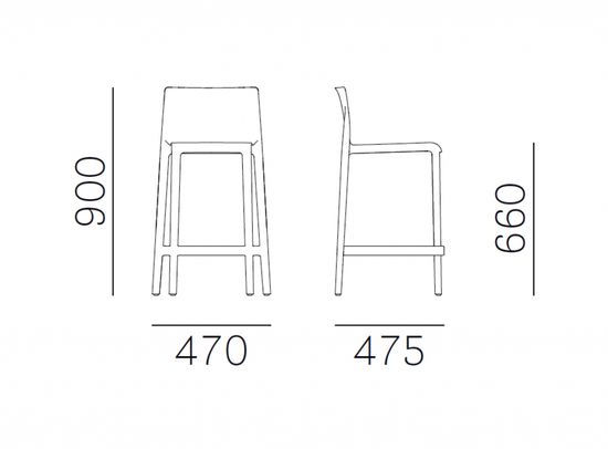 Стул пластиковый полубарный Volt