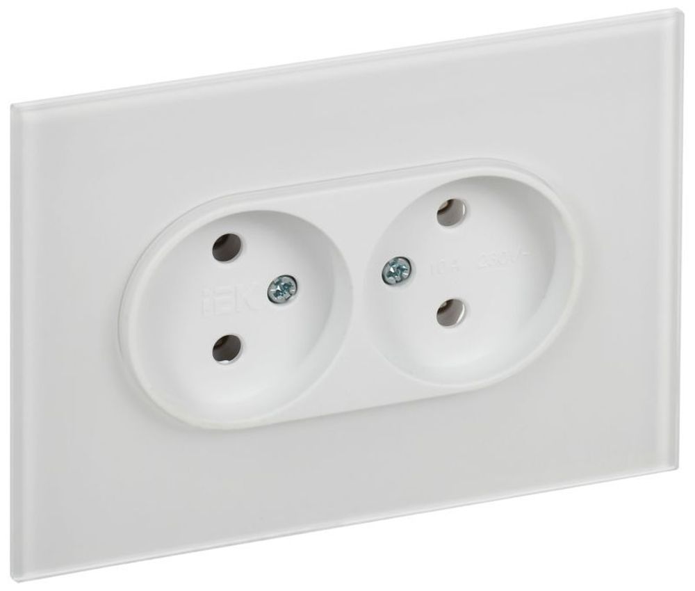 Розетка 2-м SKANDY 10А без заземл. без защ. шторок для плоской вилки SK-R03W арктич. бел. IEK SK-R20-10-K01 Розетка 2-м SKANDY 10А без заземл. без защ. шторок для плоской вилки SK-R03W арктич. бел. IEK SK-R20-10-K01