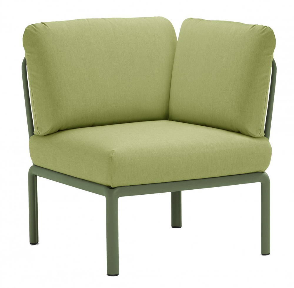 Модуль угловой пластиковый с подушками Nardi Komodo Elemento Angolo, агава, авокадо