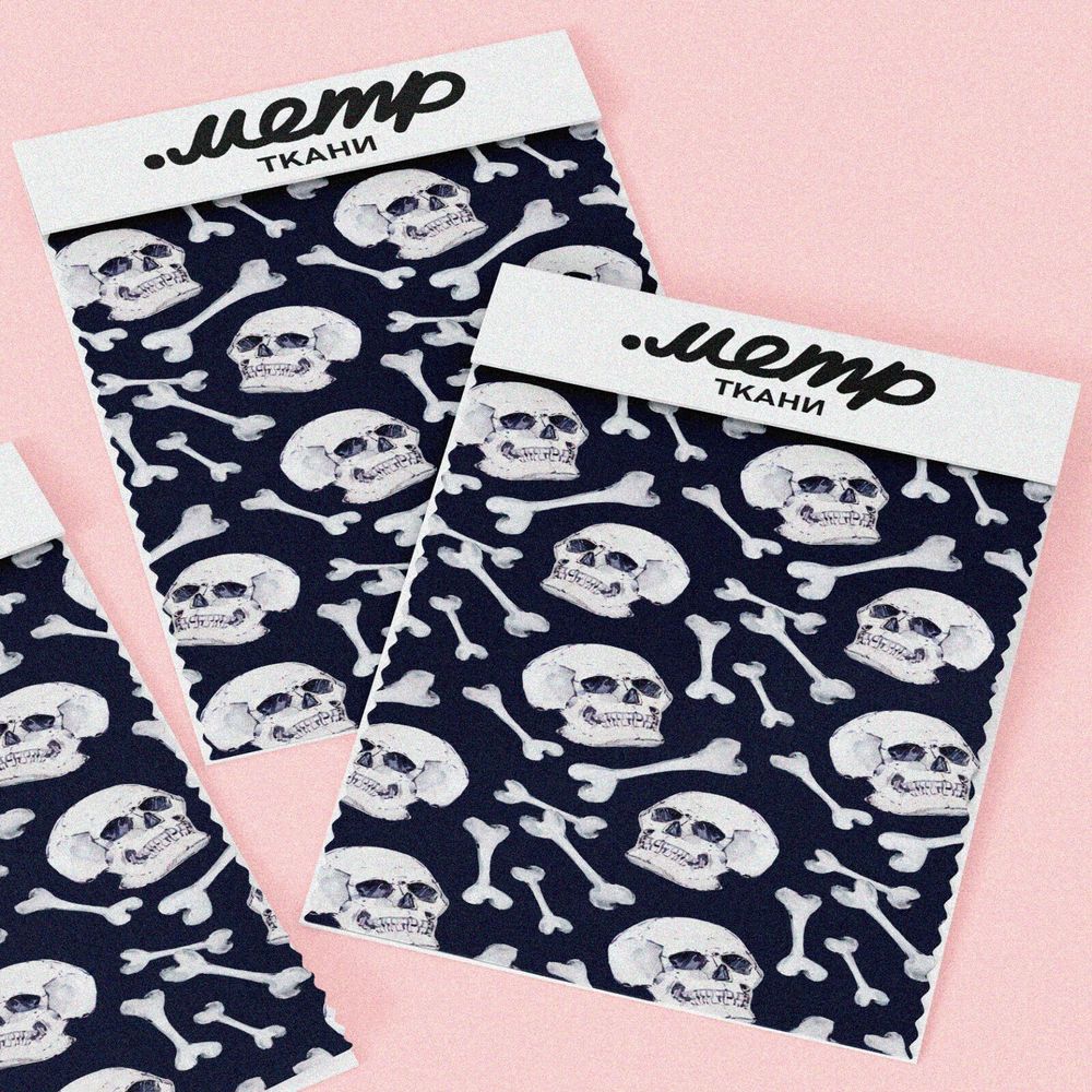 Ткань шелк Армани череп кости