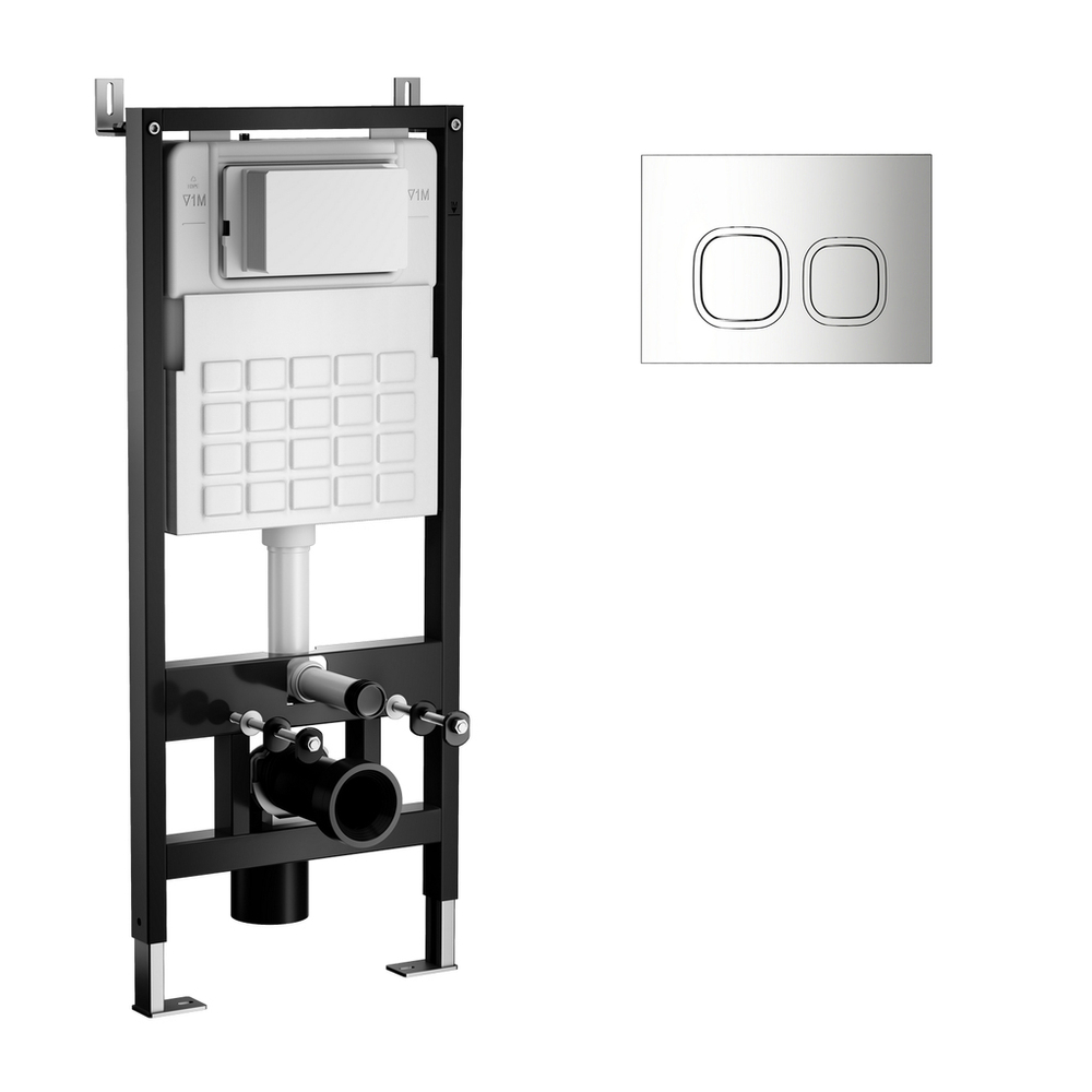 Система инсталляции WAVE, двухрежимная квадратная кнопка A3 хром, МЕХАНИКА