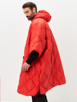 Утеплённое пончо 3 в 1 Shikotan red unisex