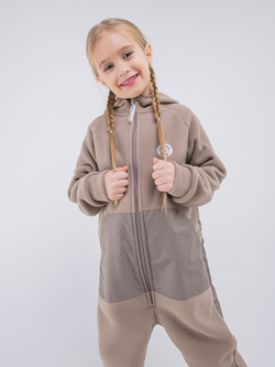 Комбинезон флисовый со вставками "Кофейный"