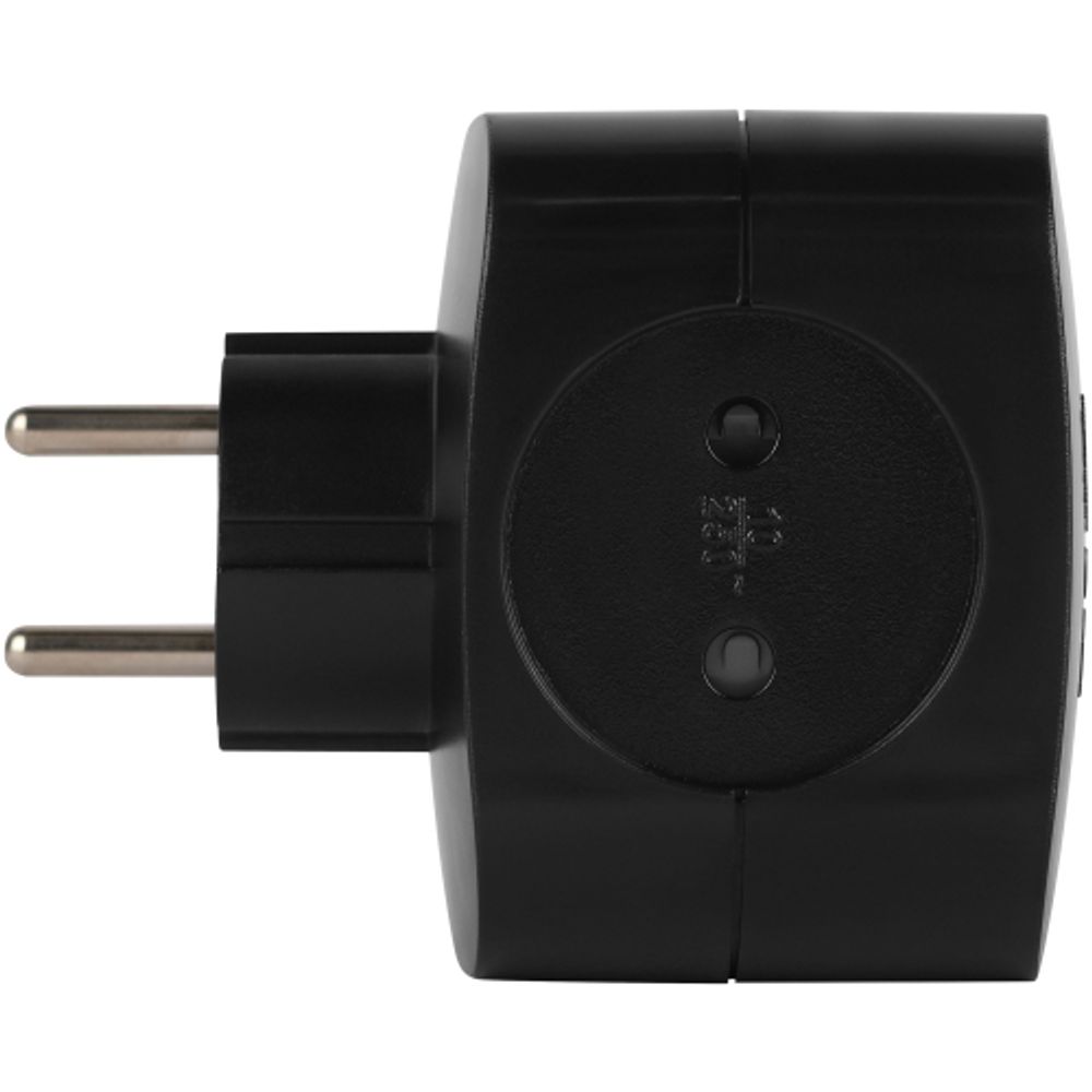 Разветвитель электрический ЭРА SP-4-3USBAC-B на 4 розетки + 3 USB A+C со шторками 10А черный