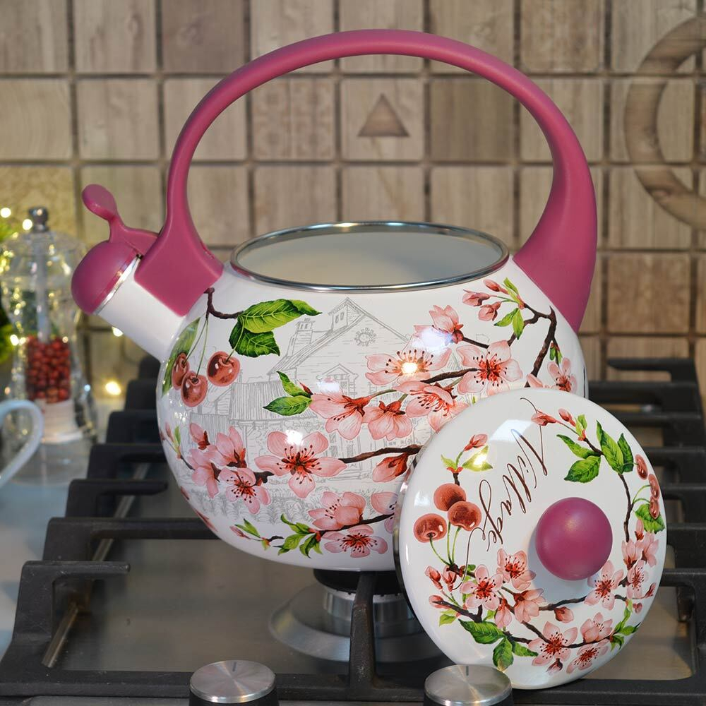 Чайник 2л со свистком "Вишня" тм Appetite
