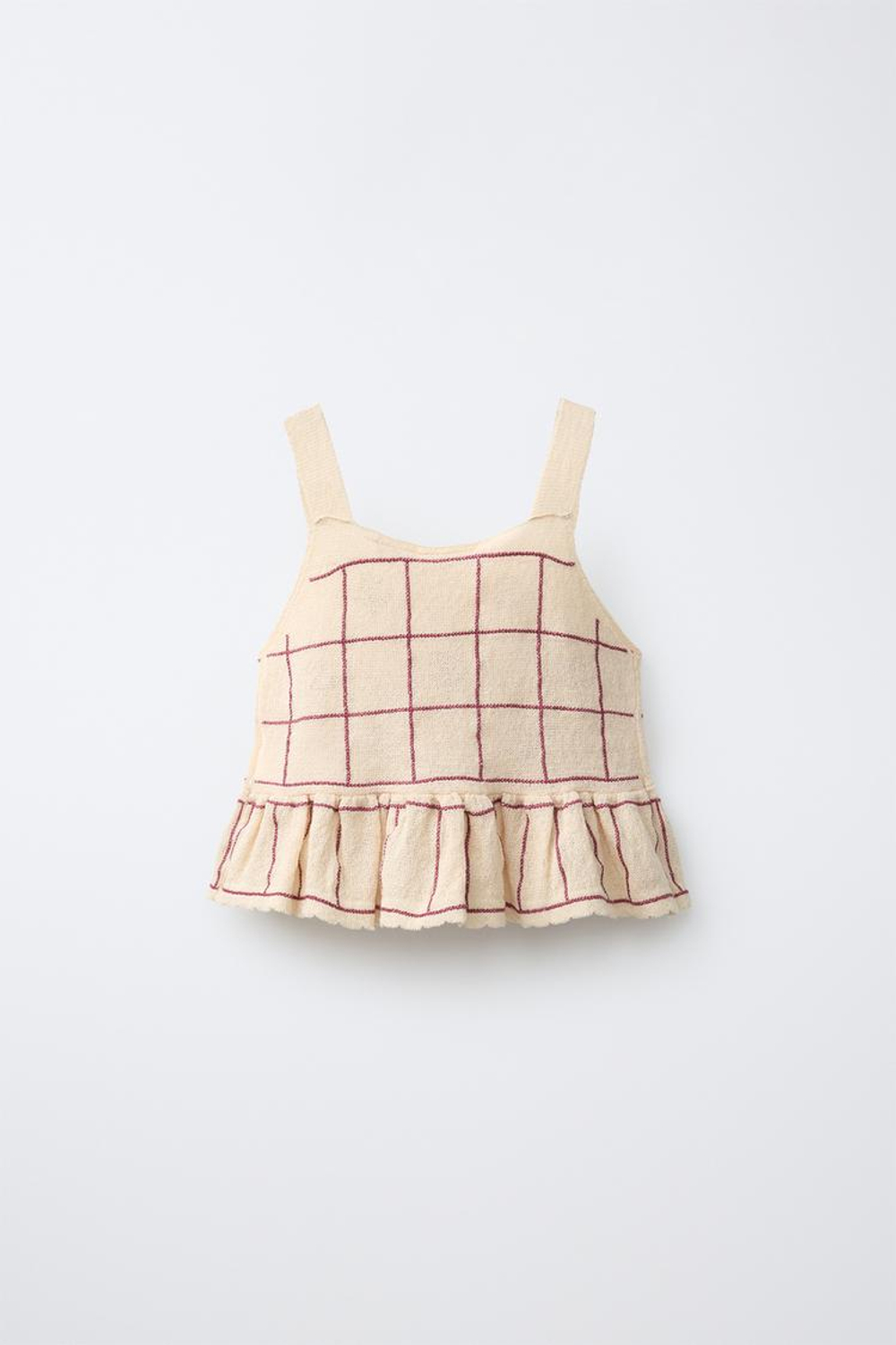 ZARA ТРИКОТАЖНЫЙ ТОП С ЦВЕТОЧНЫМ ПРИНТОМ, ЦВЕТ СЛОНОВОЙ КОСТИ