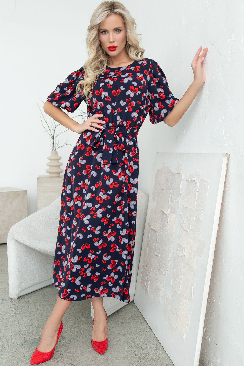 Платье "Камелия" (черника) Elza (Акция)