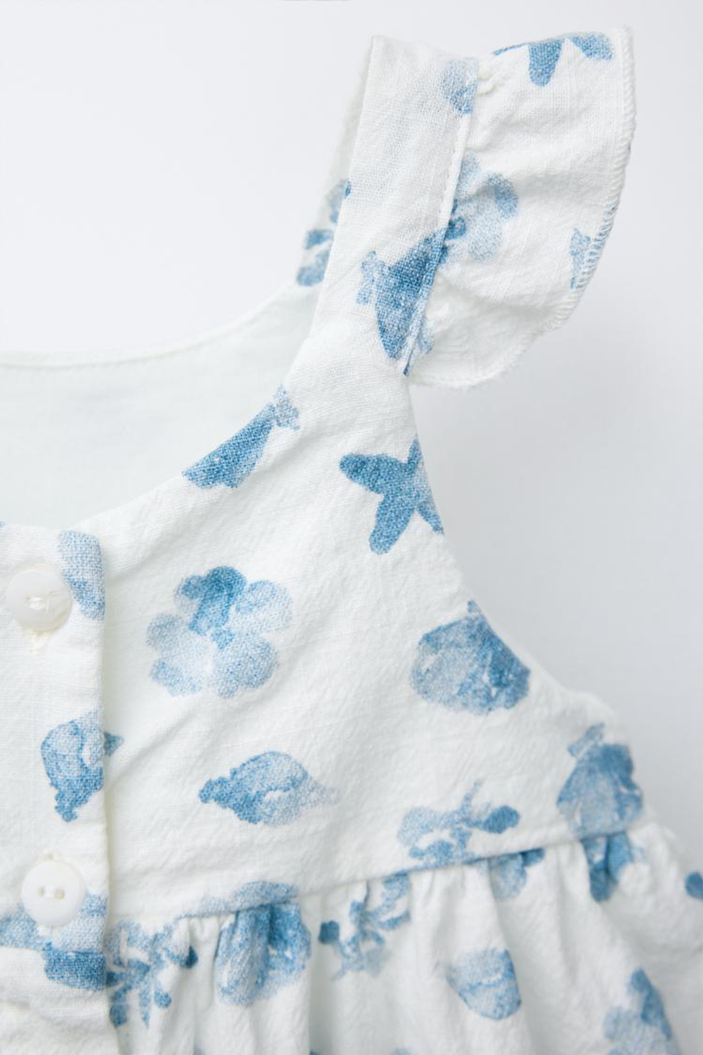 ZARA ПЛАТЬЕ С МОРСКИМ ПРИНТОМ, СИНИЙ