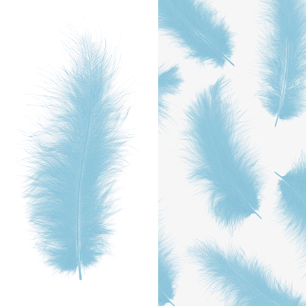 Перья светло-голубой 30 шт