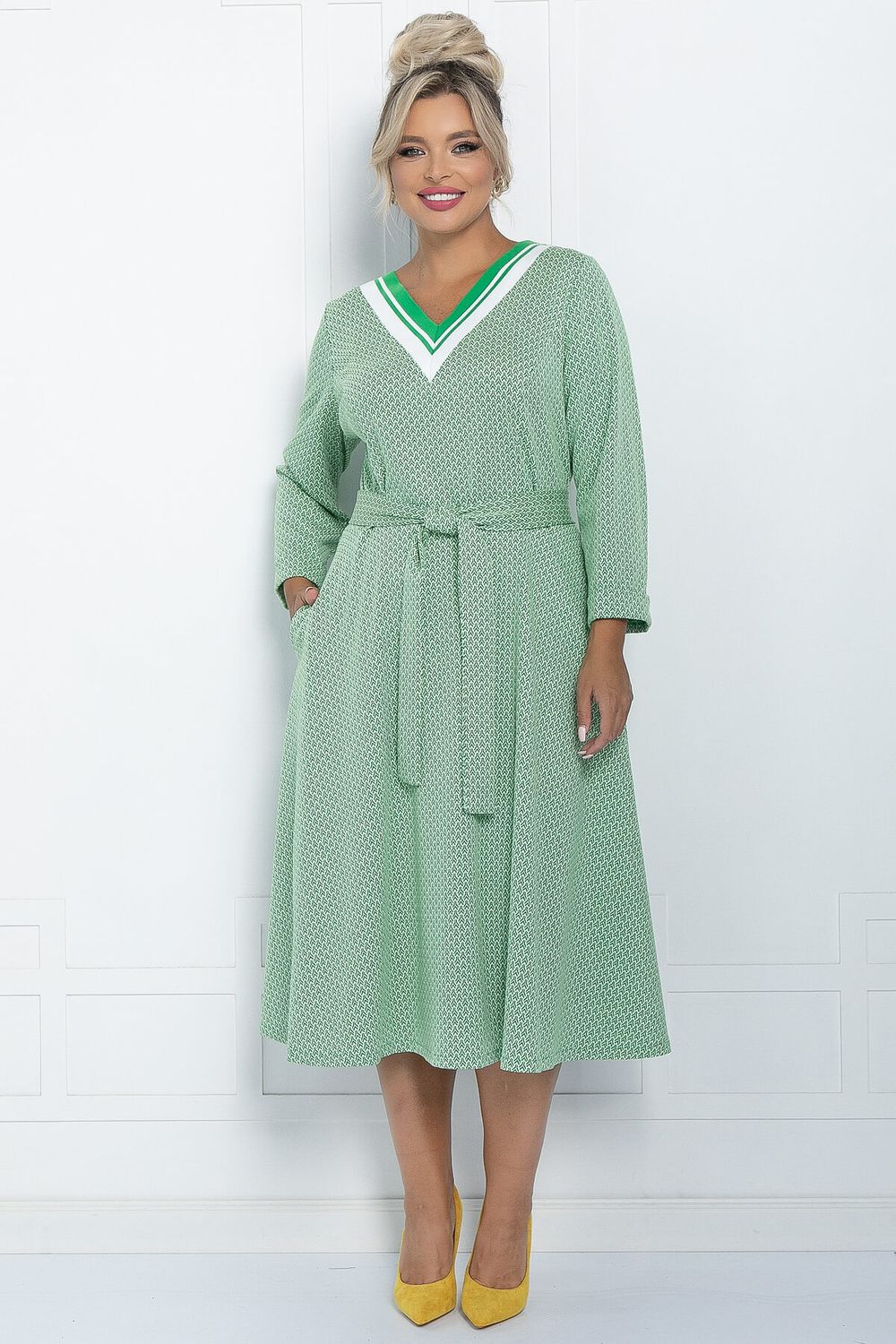 Платье Осенняя история (светло-зеленое) П11226 LT Collection