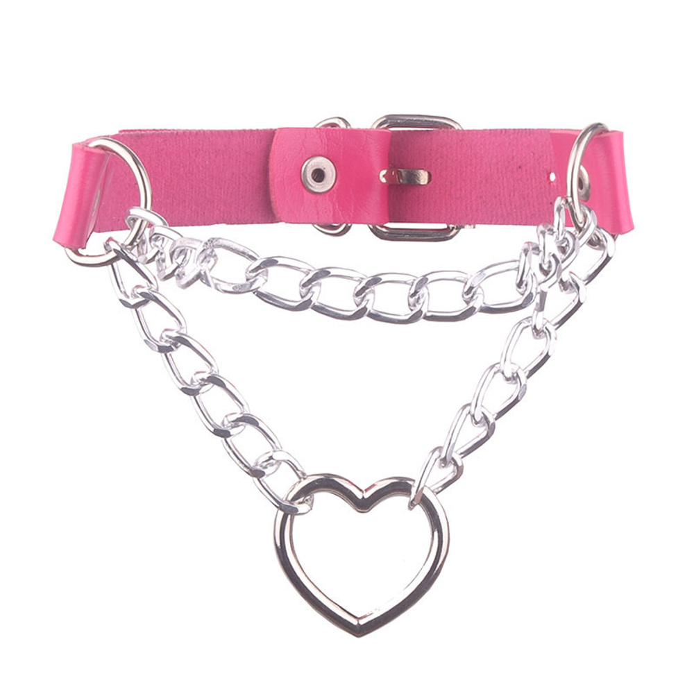 Чокер с сердцем на цепочке