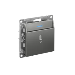 Выключатель карточный AtlasDesign 10А с подсветкой без задержки отключения механизм сталь SE ATN000914